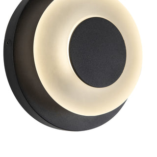 Stephord 5 in Black Dimmable LED Exterior Wall Sconce with Frosted Glass
