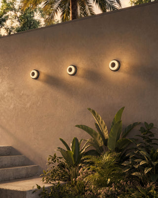 Stephord 5 in Black Dimmable LED Exterior Wall Sconce with Frosted Glass
