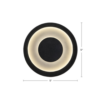 Stephord 5 in Black Dimmable LED Exterior Wall Sconce