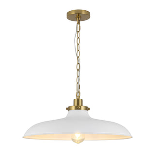Tinsley 20 in Brushed Gold Pendant with White Shade