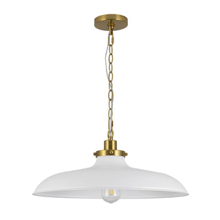 Tinsley 20 in Brushed Gold Pendant with White Shade