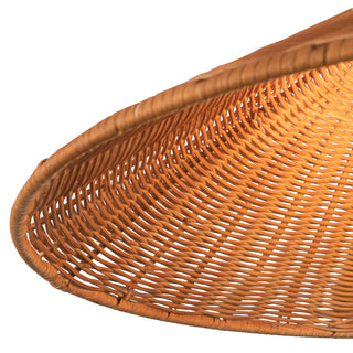 Tyde 50 in Brushed Gold Linear Pendant with Natural Rattan Shades
