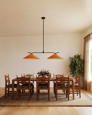 Tyde 50 in Linear Pendant with Natural Rattan Shades