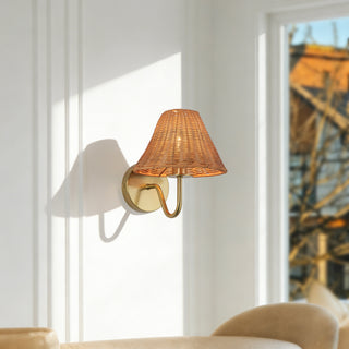 Tyde 8 in Wall Sconce with Natural Rattan Shade